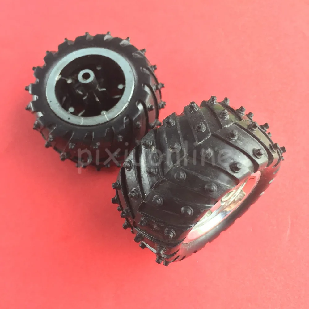 

2pcs J252Y 3*55 DIY Model Off-road Vehicle Wheel Rubber Tire and Silver Plating Hub DIY Model Making Free Shipping Russia