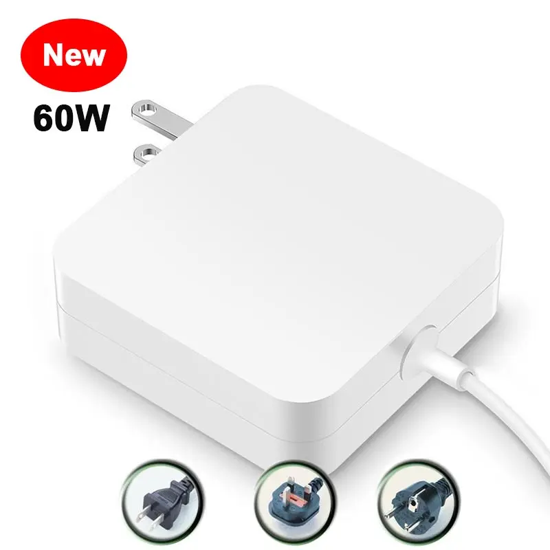 

10pcs Universal Laptop Charger 60W T-Tip&L-Tip Notebook Power Charging For Apple Macbook pro Air A1425 A1465 A1181 A1184 A1278