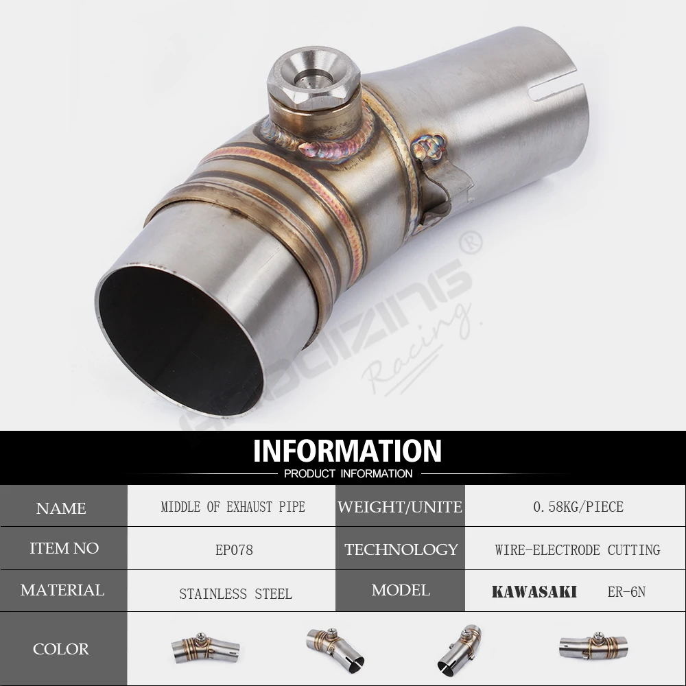 Мотоцикл выхлопной глушитель передний Соединительный Средний звено трубы скольжения для KAWASAKI ER6N ER-6N ER6F 09-16 NINJA650/R 09-16