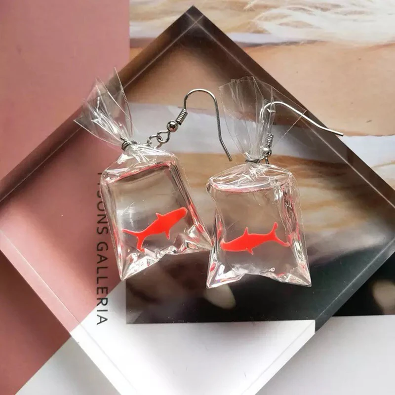 Женские Прозрачные Серьги подвески Boucle D'oreille Golfish модные серьги крючки