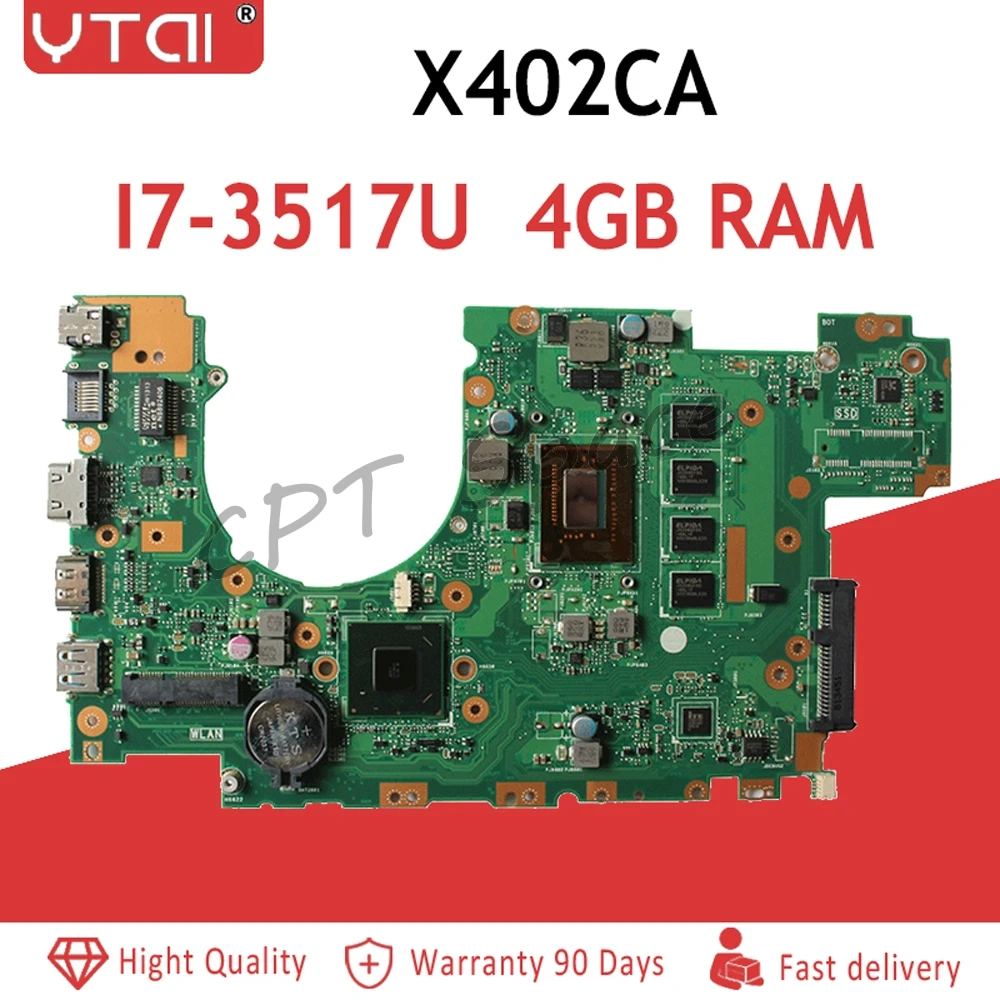 

X402CA Motherboard I7-3517u 4G Memory For ASUS X502CA X402CA Laptop motherboard X402CA Mainboard X402CA Motherboard