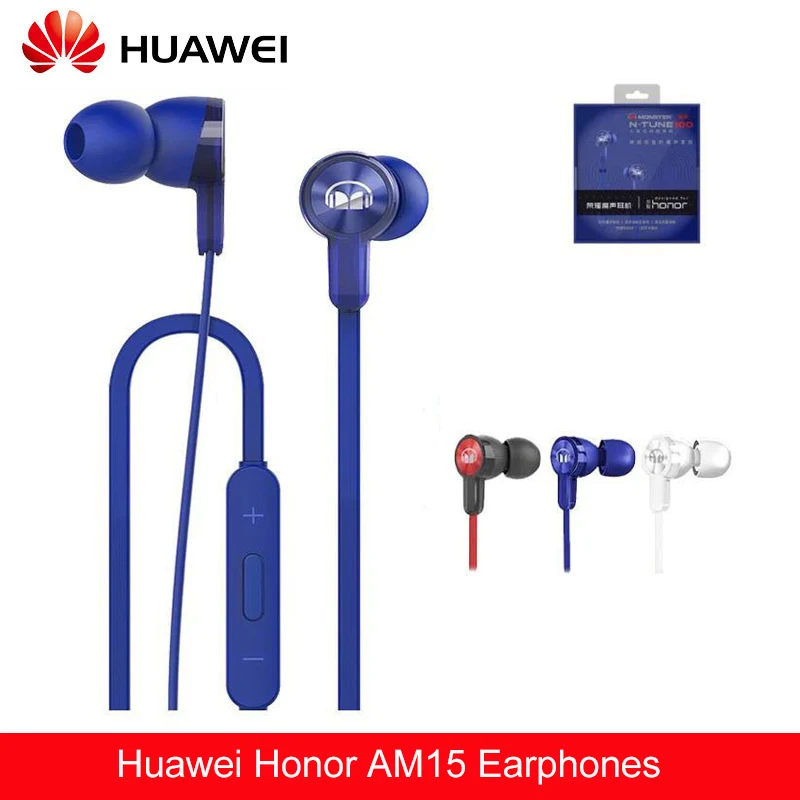 Оригинальные наушники Huawei Honor AM15 с микрофоном из АБС пластика поршневая