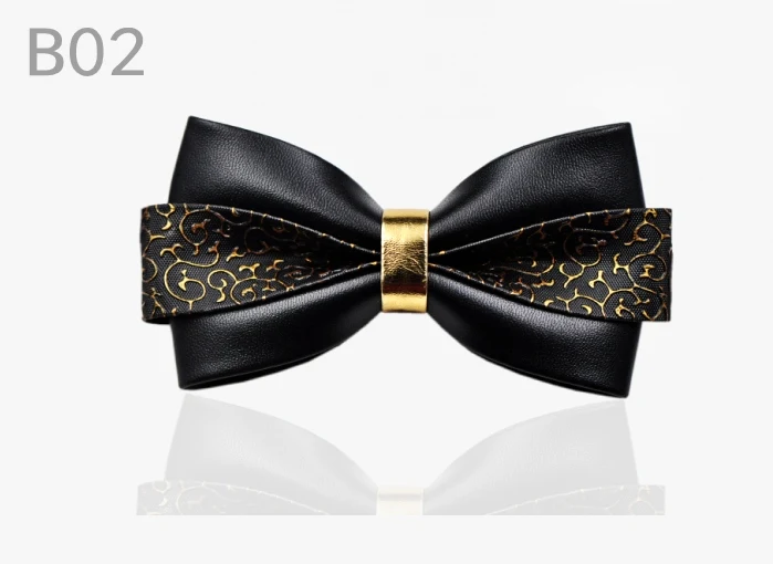 I-Remiel винтажный Модный золотой кожаный галстук-бабочка для свадебной вечеринки, галстук-бабочка для жениха, подарок для гостей, мужские цветочные аксессуары для галстуков