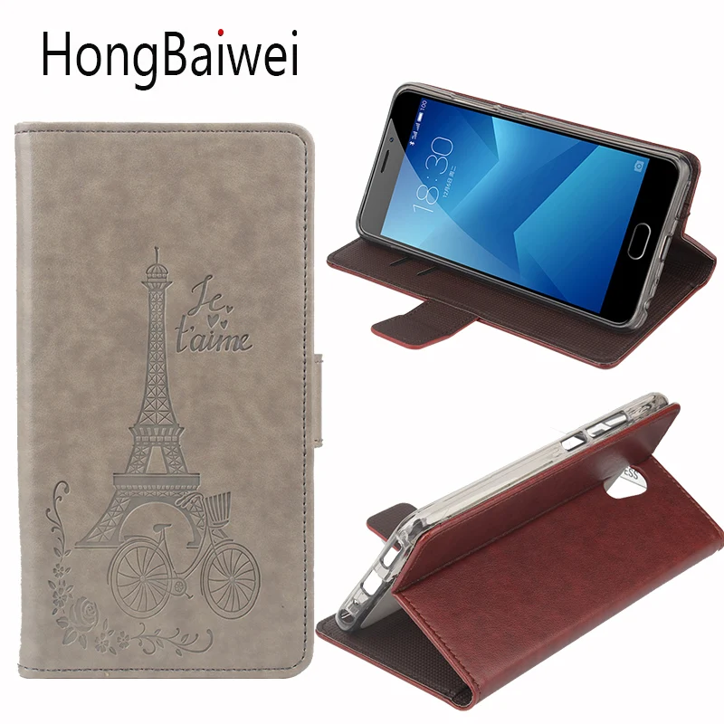 HongBaiwei для Meilan Note 5 Чехол кожаный с принтом Эйфелева башня Флип Роскошный