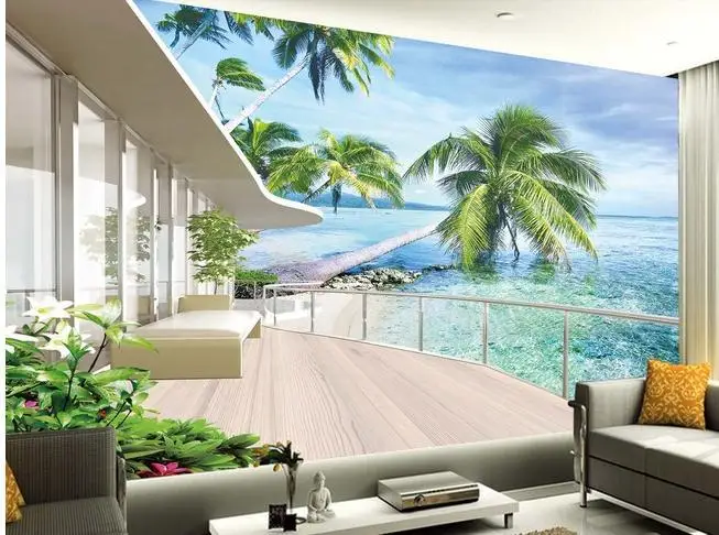 Custom personalized terraza paisajes TV telón de fondo papel tapiz no