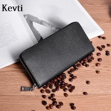 KEVTI Genuine Leather Women Men’s Wallet Brand Design High Quality cowhide 2017 phone Card Holder Ladies Long wallet money purse