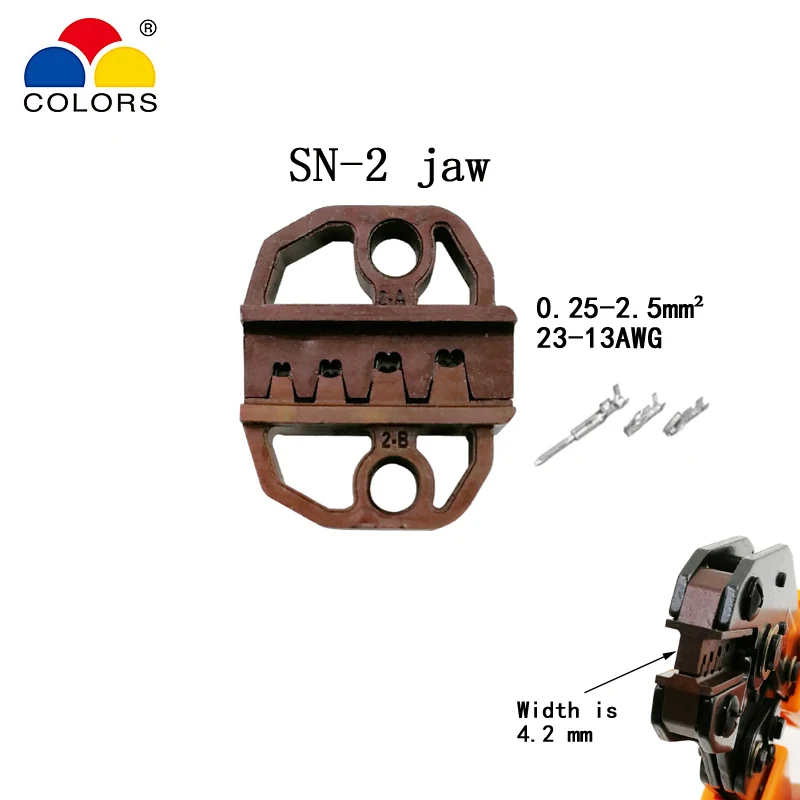 Цвета обжимные плоскогубцы челюсти(Челюсть ширина 6 мм/плоскогубцы 190 мм) для TAB 2,8 4,8 6,3/C3 XH2.54 3,96 2510 вилка весной SN-48B SN-28B SN-2 - Цвет: SN-2 jaw