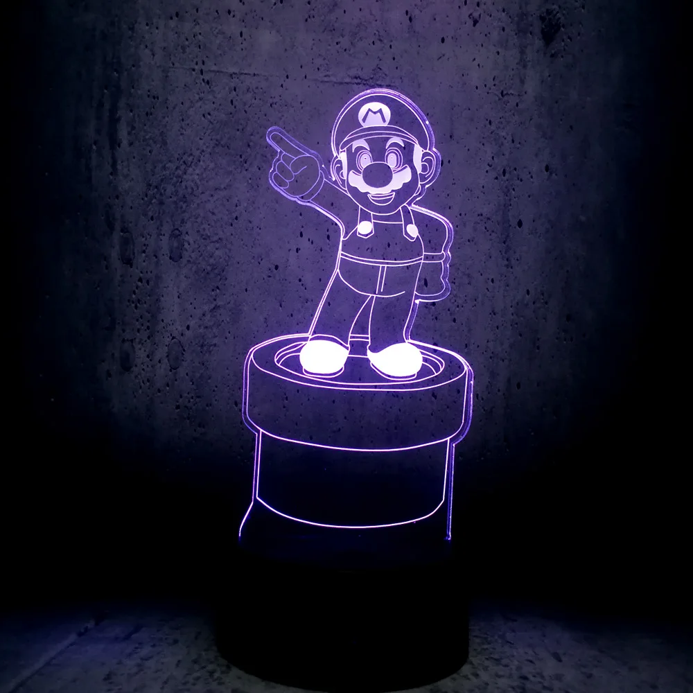 

Classic Game Super Mario 3D LED USB Lamp running boy Acrylic Novelty Christmas Lighting Gift RGB Touch Remote Controller Toys