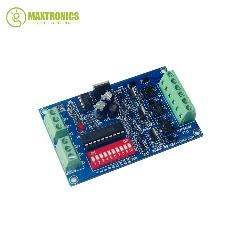 Новый декодер DMX512 постоянный ток 3CH RGB светодиодный контроллер DC12V-36V 350 мА * 3