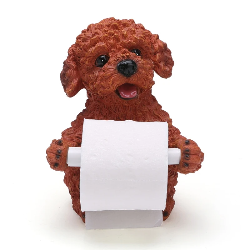 

3D Resin Cute Dog Elephant Bear Toilet Paper Holder Bathroom Roll Paper Holder A Variety of Colors Creative Roll Tissue Box
