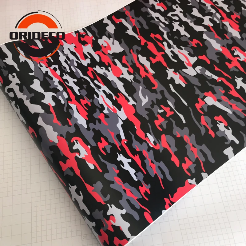 Black red camo vinyl auto film foil 4