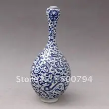 Достойный Старый династии Цин синяя и белая фарфоровая ваза
