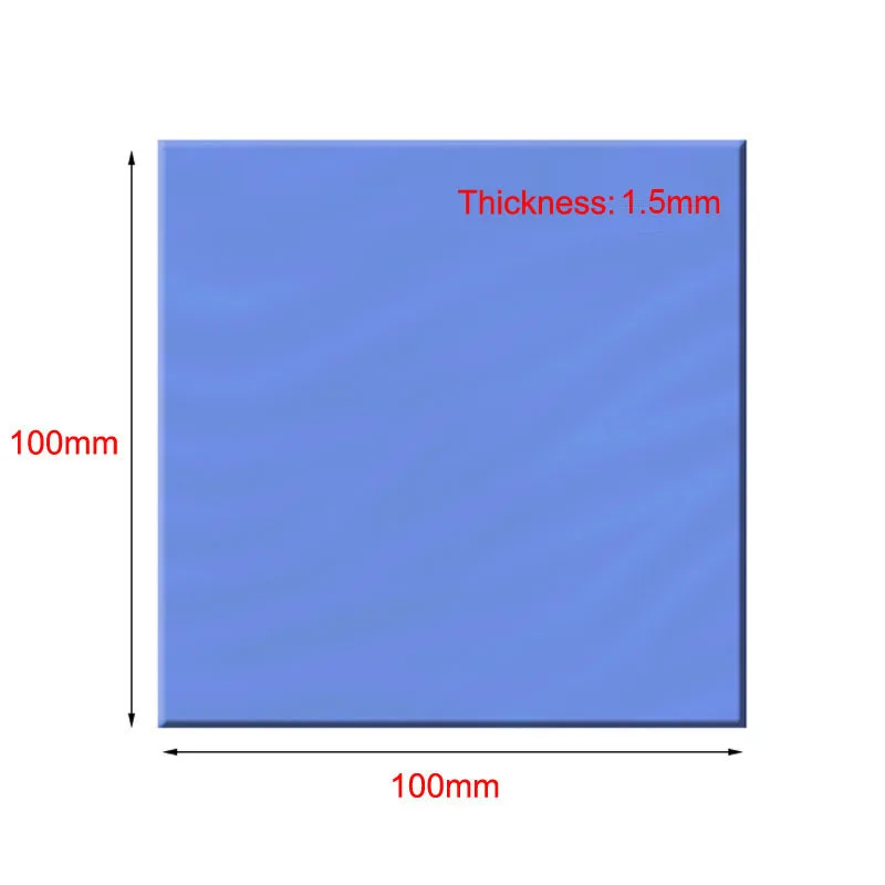 1 шт 100*100 мм 6 Вт/м-к термопрокладки силиконовые охлаждающие для GPU cpu IC ремонт мобильного ноутбука компьютера и т. Д - Цвет: Thickness 1.5mm