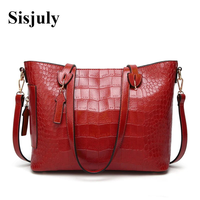 

Sisjuly 2019 Luxury Brand Women Leather Handbag Crocodile Pattern Shoulder Bags Female Crossbody Bags for Ladies Large Tote Sac