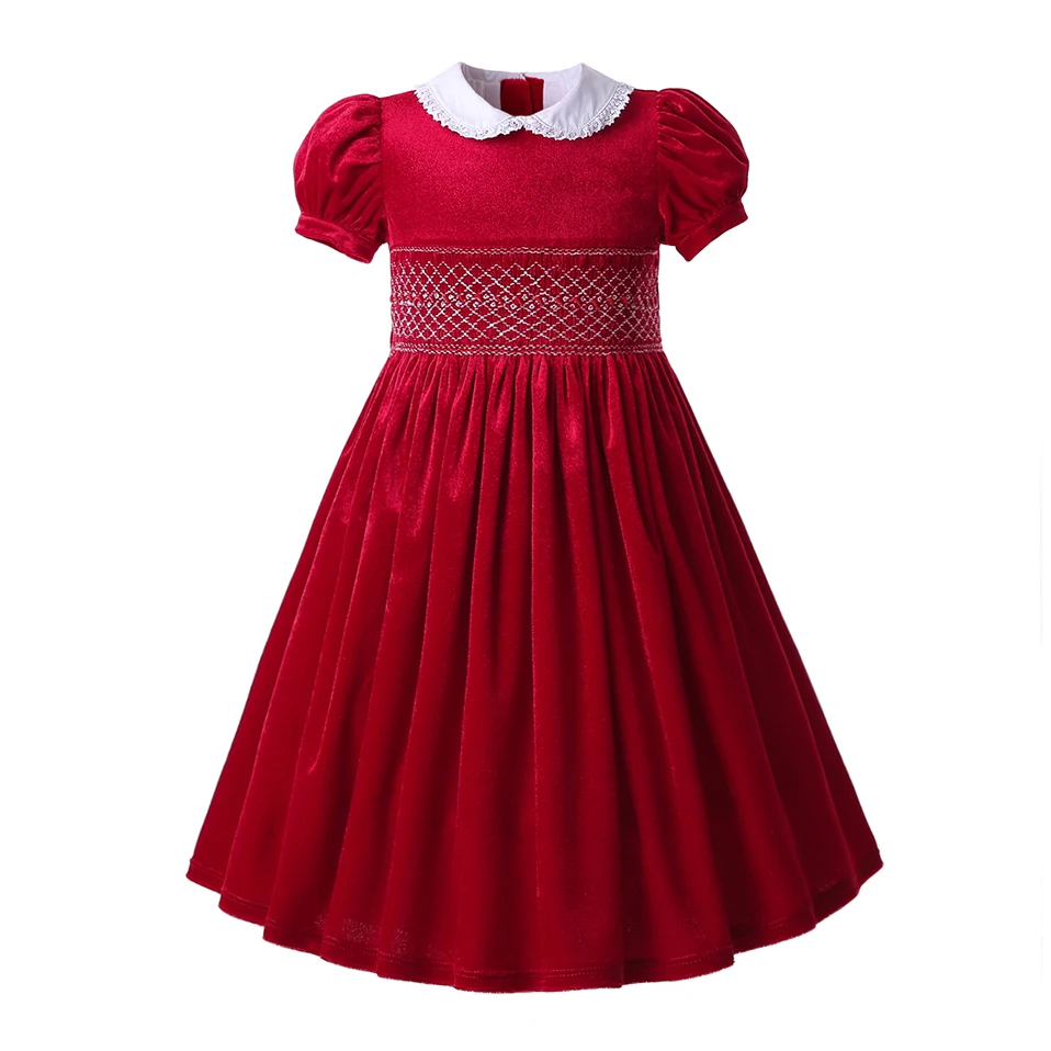 Buy Pettigirl Red Smocked Christmas Dresses Hand