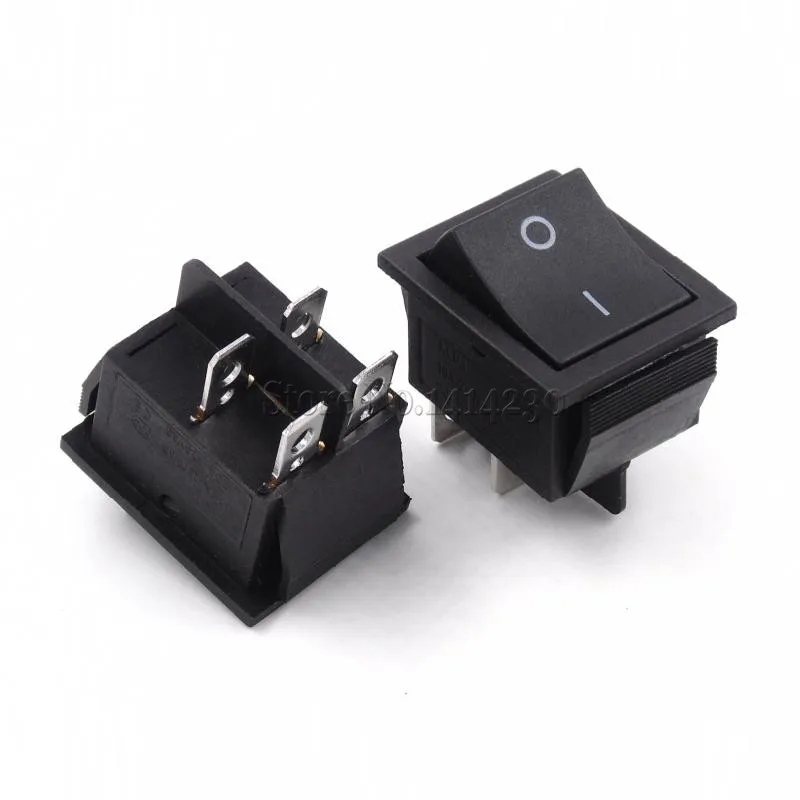 KCD4-201 25X31mm 4 Pin 2 положения 16A 250V 20A 125VAC ВКЛ-ВЫКЛ DPST оснастки в черный большой кулисный