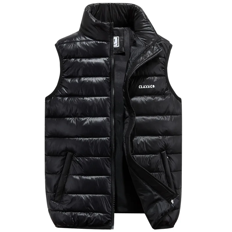 Стильный осенний зимний жилет мужской повседневный тонкий легкий жилет Мужская куртка без рукавов - Цвет: Черный