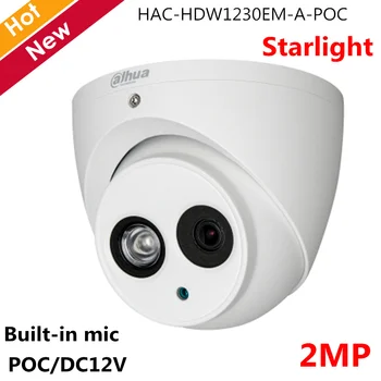 

Dahua PoC Series POC HDCVI Camera HAC-HDW1230EM-A-POC 2MP Starlight Built-in Mic 3.6mm default 2.8mm optional CCTV Camera system