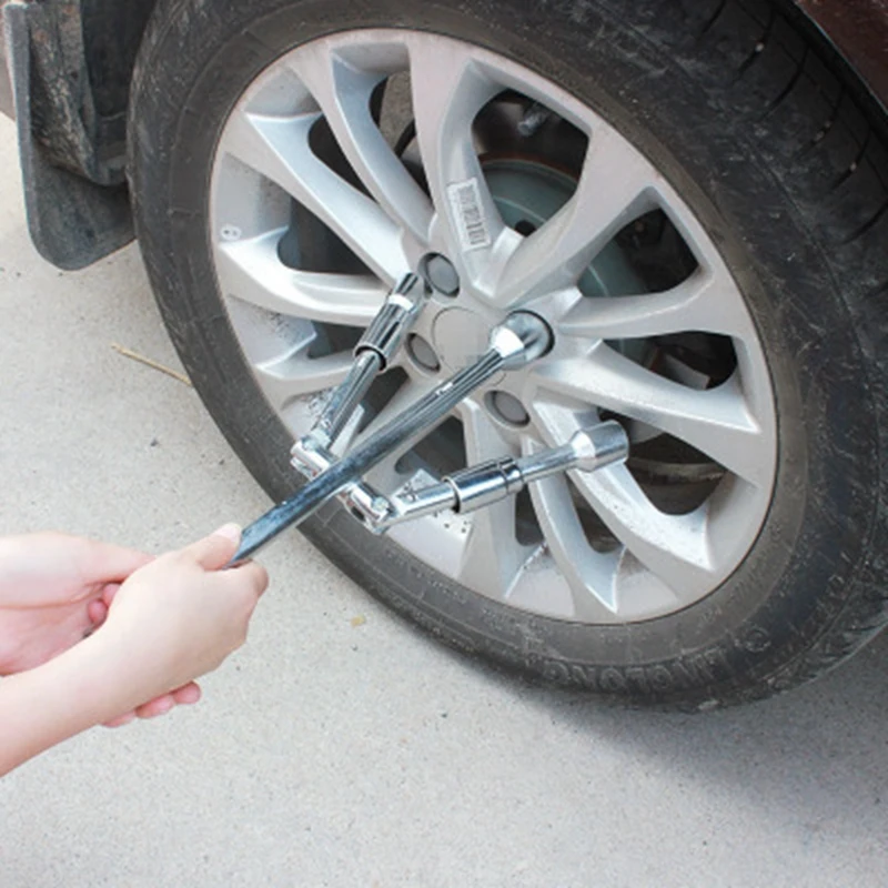 

Socket Wrench Cross Wrench 4 Way Folding Wrench Car Repair Tools Tyre Remover Mounting Spanner