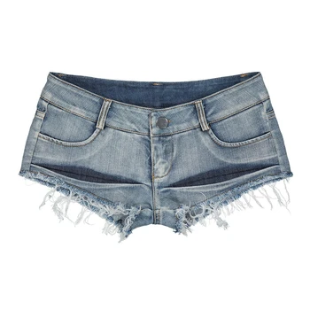 

Women Low Waist Club Wear Sexy Mini Shorts Ladies Tassel Skinny Jeans Shorts Vintage Micro Mini Booty Short AA11282