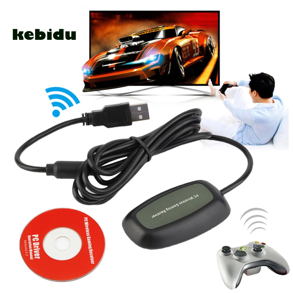 

kebidu Mini USB 2.0 Receiver Controller Gaming Adapter PC Receiver For Microsoft for XBOX 360 Use up to four Wireless Controller