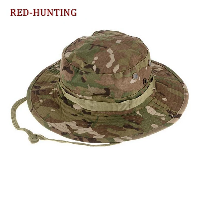 

New Boonie Hats Tactical Airsoft Sniper Camouflage Tree Bucket Hat Accessories Military Army American Military Men Cap