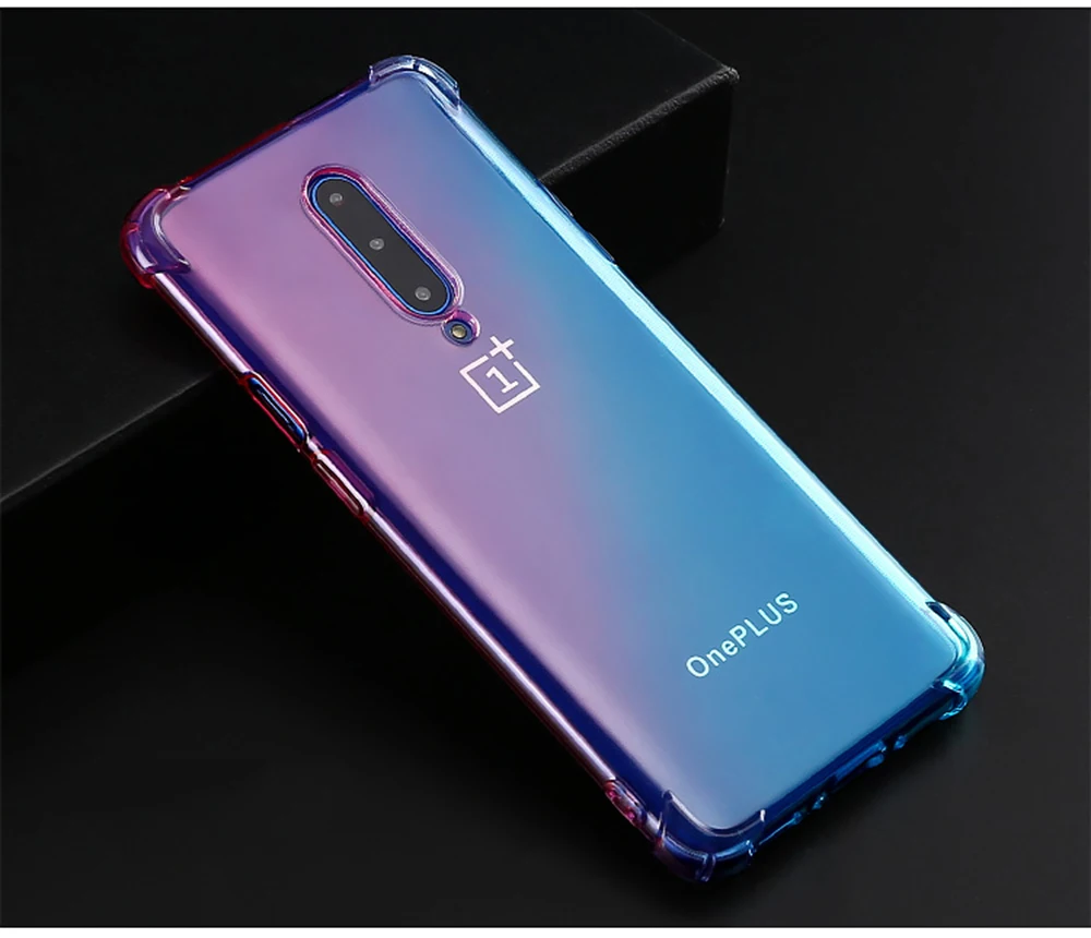 Чехол для oneplus 7, прозрачный, милый, градиентный, тонкий, TPU, чехол для телефона, усиленные углы, противоударный, защитный чехол для oneplus 7 pro