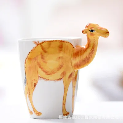 Мультяшные 3D чашки с животными керамические фарфоровые и керамические чашки для молока Кофе Чай расписанные вручную чашки Посуда для напитков влюбленные творческие детские подарки - Цвет: Светло-зеленый