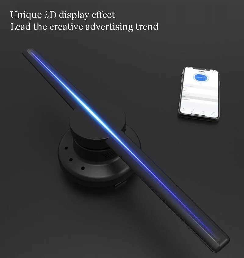 

3D hologram advertising machine Fan projection lamp three-dimensional suspension rotating air imaging advertising Freeshipping