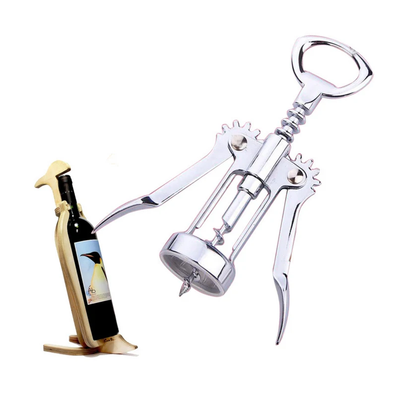 

1 Pcs Stainless Steel Bottle Opener Waiter Metal Red Wine Opener Corkscrew Bottle Handle Bottle Pumps Corkscrews Cork Out Tool