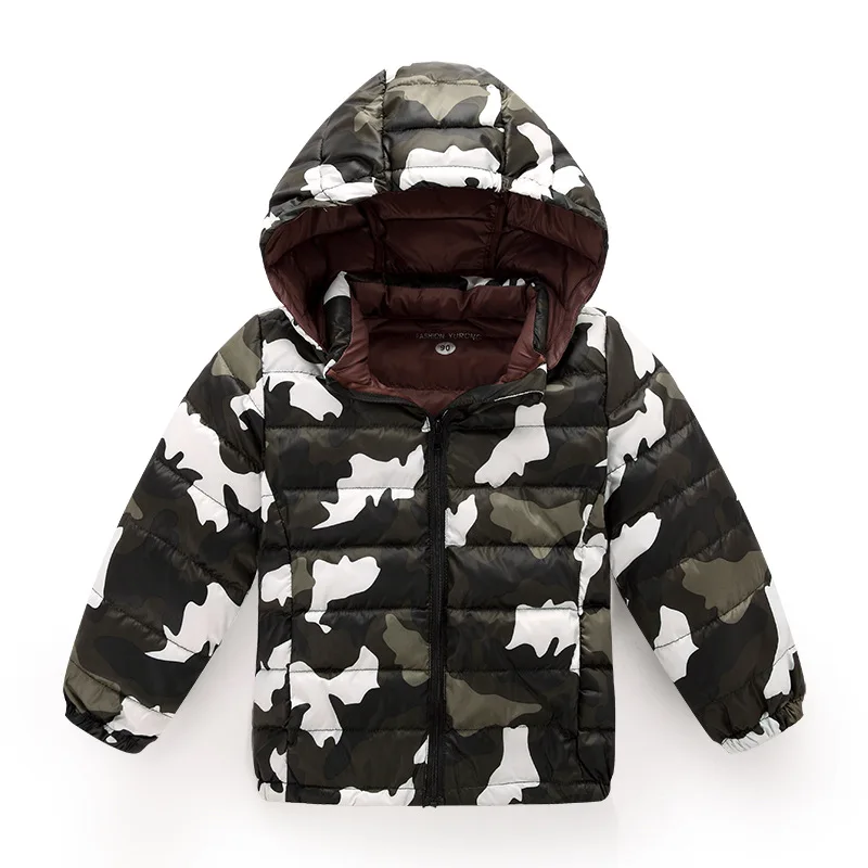 New Hot 2016 Casual Children Parka boys Winter Coat Long Duck Down Thick Hooded Camouflage Pattern