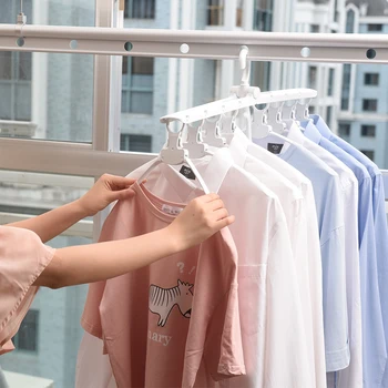 

8 In 1 Magic Plastic Foldable Clothes Hanger Multi-functional Wardrobe Hangers For Clothes Baby Children Hanger DIY Clothes Rack