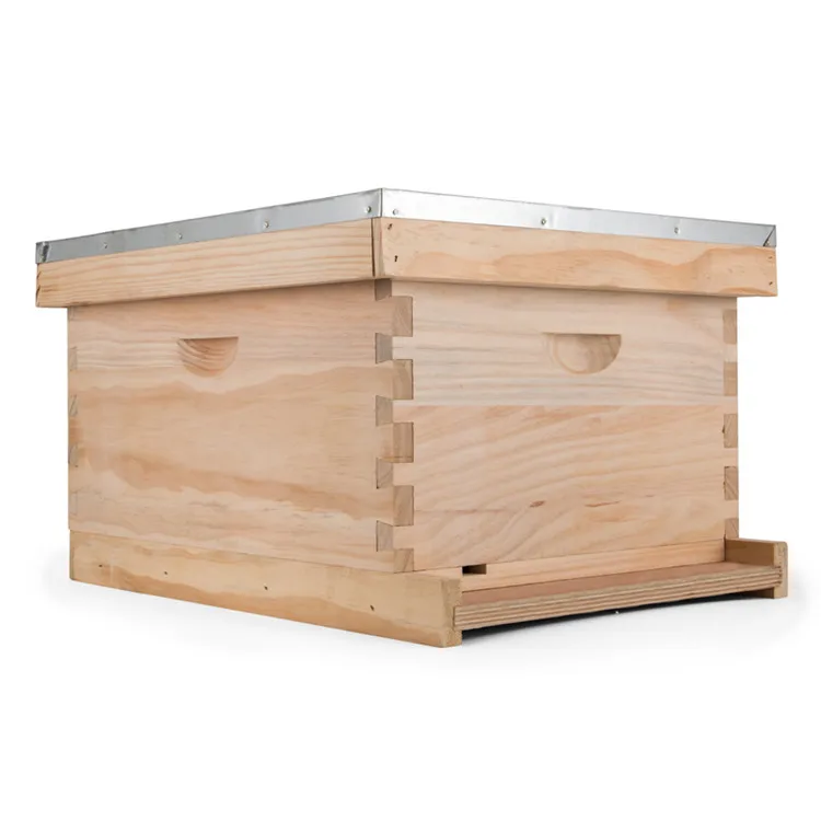 Top Quality Lang stroth Bee Hive 10 Frame 1 Deep Brood Box w/ Frames