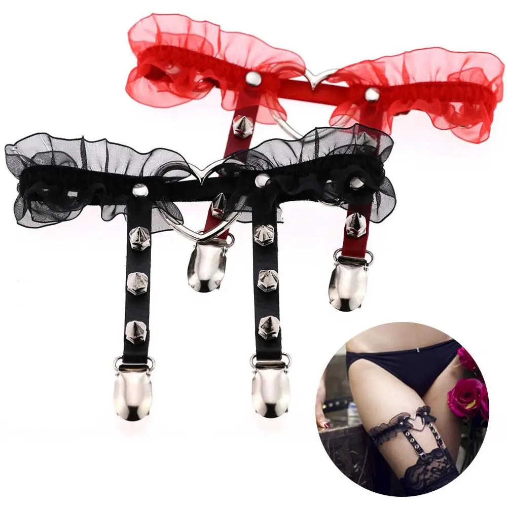 1 Pcs Sexy Lingerie Women Harajuku PU Leather Garter Belt Punk Leather Garters Lace Leg Ring Garter Belt Suspenders 1 Pcs Sexy Lingerie Women Harajuku PU Leather Garter Belt Punk Leather Garters Lace Leg Ring Garter Belt Suspenders