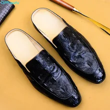 Luxury Crocodile Grain Slip-On Oxfords Shoe Men Casual Fashion Pointed Toe Dress Shoes New Design Dropshipping US 11.5 Luxury Crocodile Grain Slip-On Oxfords Shoe Men Casual Fashion Pointed Toe Dress Shoes New Design Dropshipping US 11.5