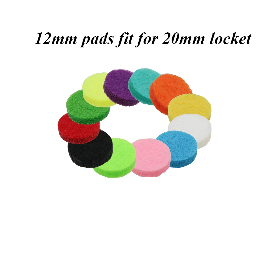 

20pcs/Lot 12mm Pads Fit For 20mm Essential Oil Diffuser Perfume Locket Mix Color Random Aroma Felt Pads Floating Locket