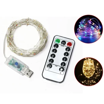 

2019 8 function 10M with remote control romantic 100 light waterproof USB light string - warm white