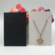 Коричневый/черный/белый бумажный картон Ожерелье& Серьги Дисплей бумажные карты ювелирных изделий показать упаковочные карты 11,4x7,5 см принимаем на заказ 24P