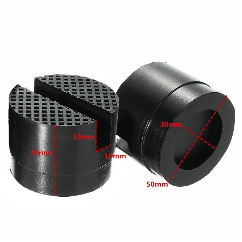 Hot 2 Pcs Universal Car Slotted Frame Rail Floor Jack Rubber Pad Adapter Protector JLD |