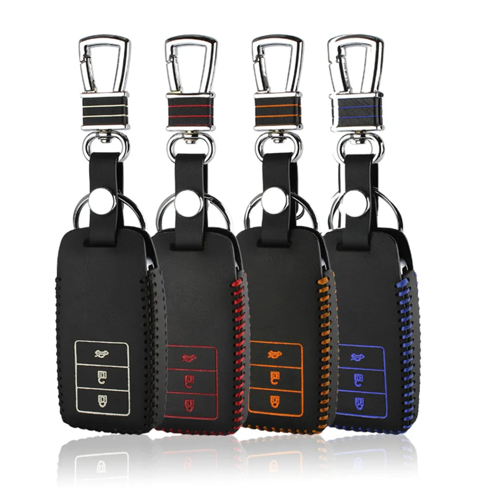 Кожаный чехол автомобиль ключ для Acura TLX RLX Гибридный nsx Key Holder Ключи G2 - Название цвета: Blue 1