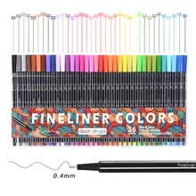 0,4 мм 36 цветов Fineliner Маркер ручки для рисования эскиз finecolorour Art Liner Pen Ассорти чернил на водной основе школьные канцелярские принадлежности
