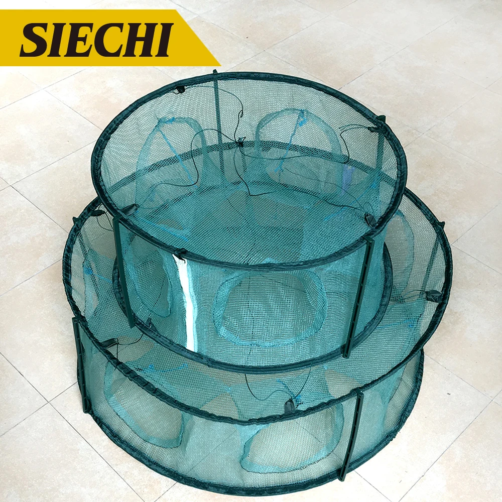 SIECHI 5/6/7 отверстий Складная портативная Шестигранная рыболовная сеть