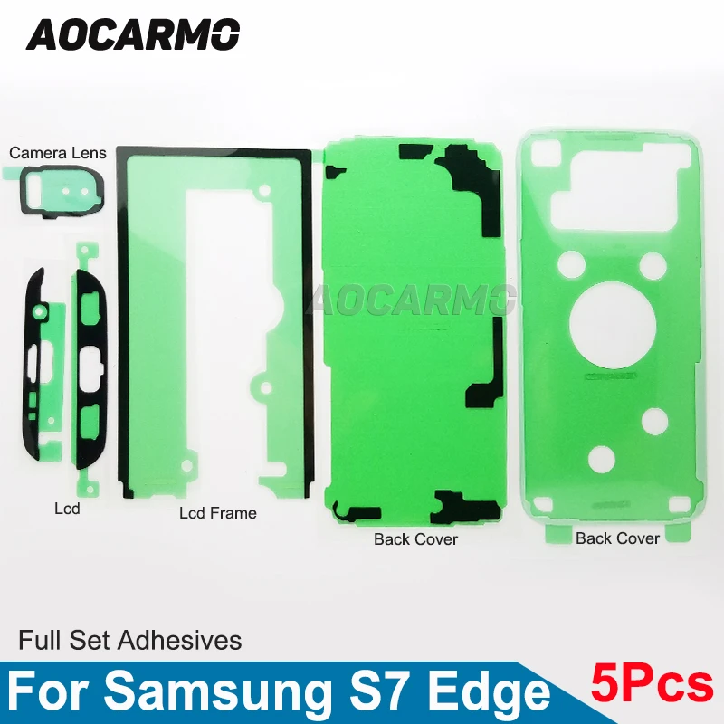 

5Sets/Lot LCD Screen + Back Cover + Battery+Camera Lens Adhesive Full Set Sticker Tape For Samsung Galaxy S7 Edge GM-G935