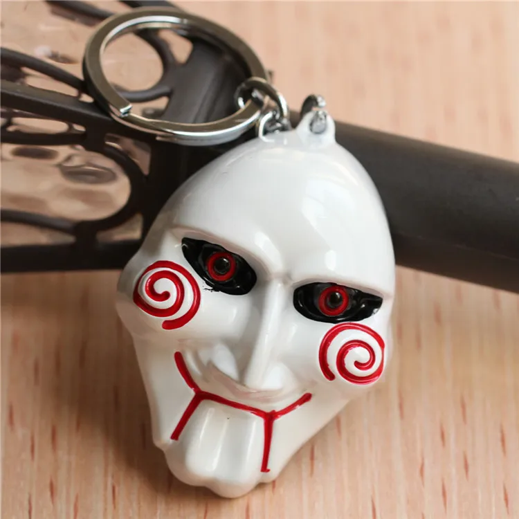 

Movie SAW Metal Clown Key Chains for Men Figure Mask Keychain Car Keyring Key Ring Size 6*4.5cm Gifts for Women Jewelry