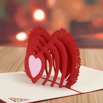 

Direct manufacturers 3D stereo creative Valentine Heart Wedding wedding invitation invitation