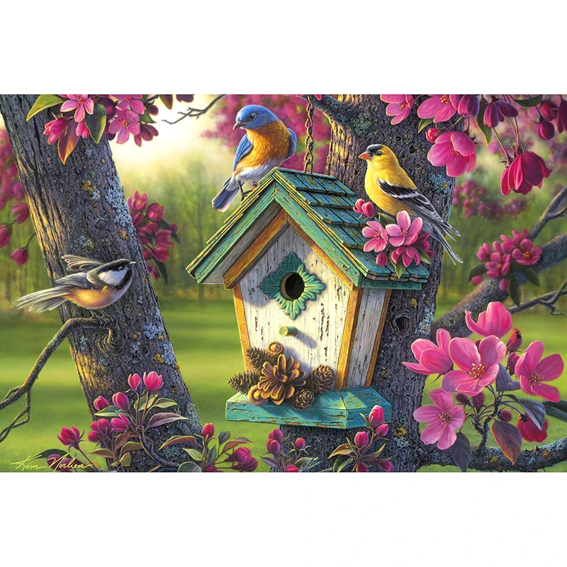 ZhuiStar Full Square  Drill 5D DIY Diamond Painting Birds and flowers Embroidery Cross Stitch 3D Home Decor