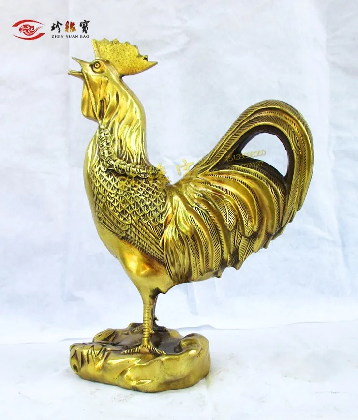 

Bronze statue copper chicken decoration Large chicken ingot lucky crafts