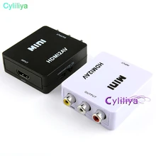 500 шт. HDMI2AV 1080 P HD видео адаптер mini HDMI К AV конвертер CVBS+ L/R HDMI RCA для Xbox 360 PS3 PC360 с упаковкой