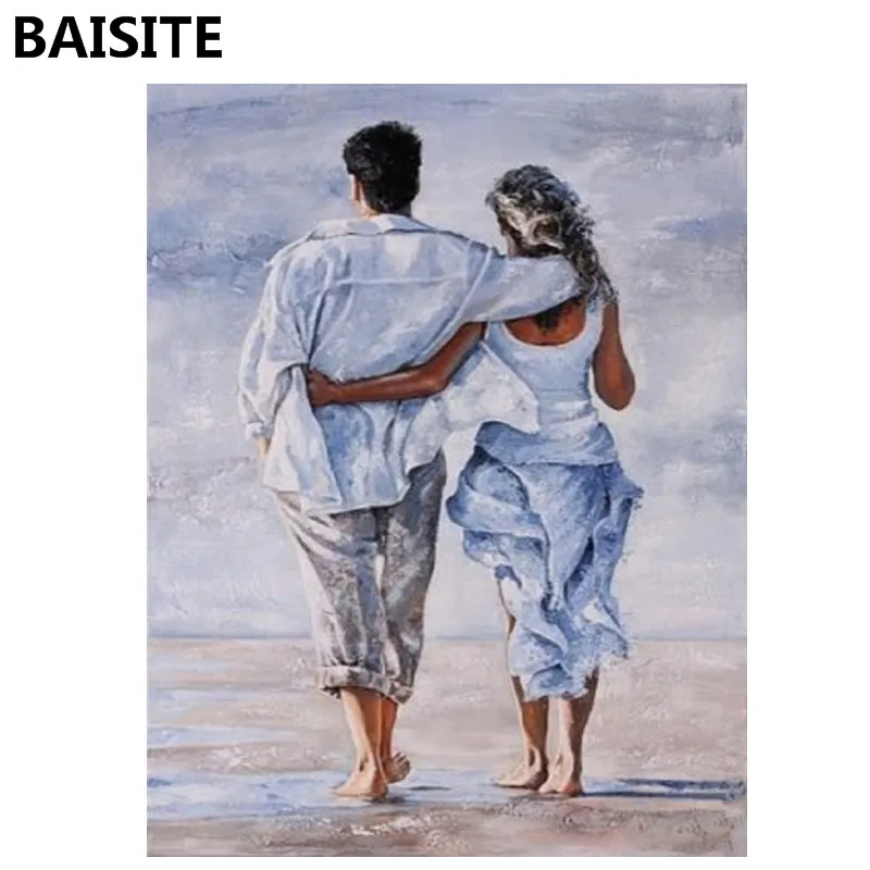 

BAISITE Frameless DIY Oil Painting Pictures By Numbers On Canvas Wall Pictures Wall Art For Living Room Home Decoration 953
