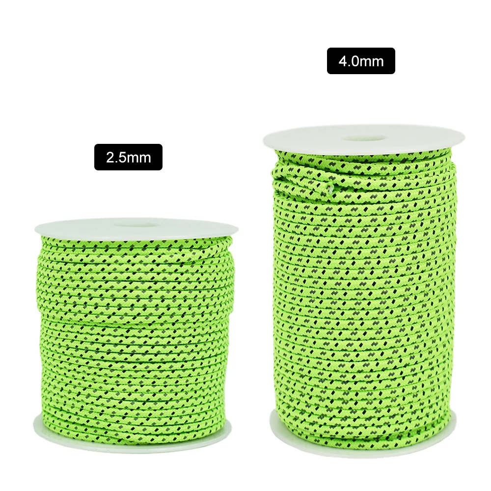 50 M عاكس حبل Paracord 2.5/4 MM قطر عاكس سلسلة يندبروف خيمة حبل للتخييم خيمة المظلة في الهواء الطلق والعتاد الحبل